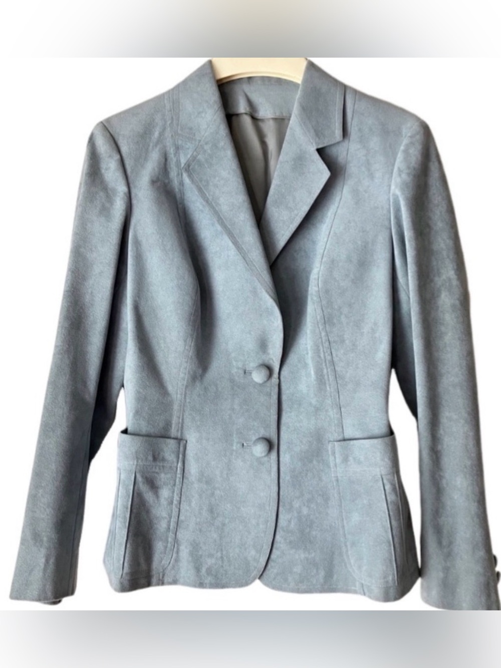 Vintage Suede Gray Blue Blazer Sport Coat Jacket Small EUC